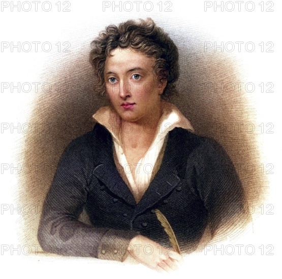 Percy Bysshe Shelley (1792-1822) English poet, born near Horsham, Sussex, Historical, digitally restored reproduction from a 19th century original, Record date not stated