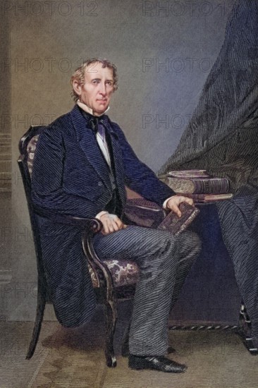 John Tyler 1790 to 1862, 10th President of the United States 1841 to 1845 After a painting by Alonzo Chappel, Historic, digitally restored reproduction from a 19th century original, Record date not stated