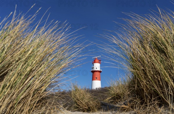 Small Borkum lighthouse, out of service since 2003, still serves as an antenna support for the Ems traffic safety system, North Sea island of Borkum, Lower Saxony, Germany, Europe