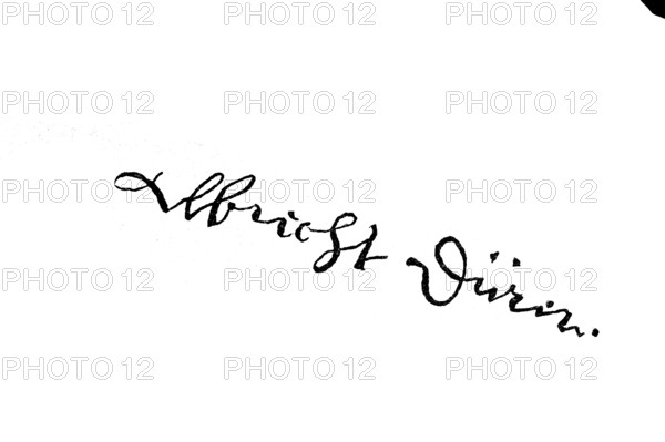 Signature, manuscript by Abrecht Dürer, historical, digital reproduction of an original from the 19th century