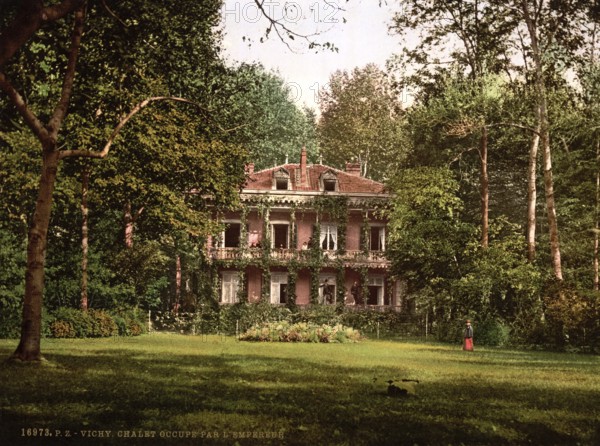 The cottage that the Emperor lived in, Vichy, Auvergne-Rhône-Alpes, France, ca 1890, Historical, digitally restored reproduction from a 19th century original, Record date not stated, Europe