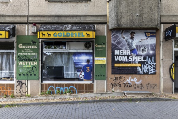 Goldesel, quirky betting shop for sports betting on Landsberger Allee in Berlin, Germany, Europe