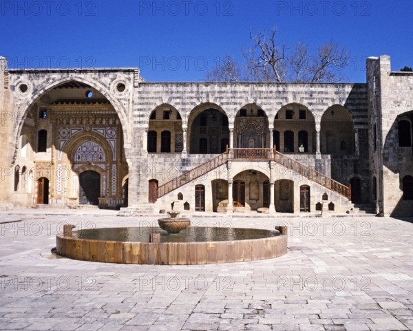 Water fountain in the courtyard of Beit Eddine, Beit ed Dine, Beiteddine Palace of Emir Bashir, Chouf, Lebanon 1998