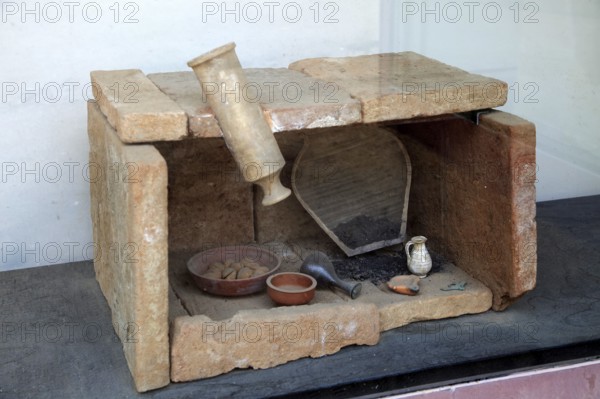 Columbarios Roman burial ground funerary inhumation exhibition, Merida, Extremadura, Spain, Europe