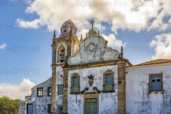 Historic church facade in the city of Olinda in the state of Pernambuco, northeastern Brazil, Olinda, Pernambuco, Brazil, South America