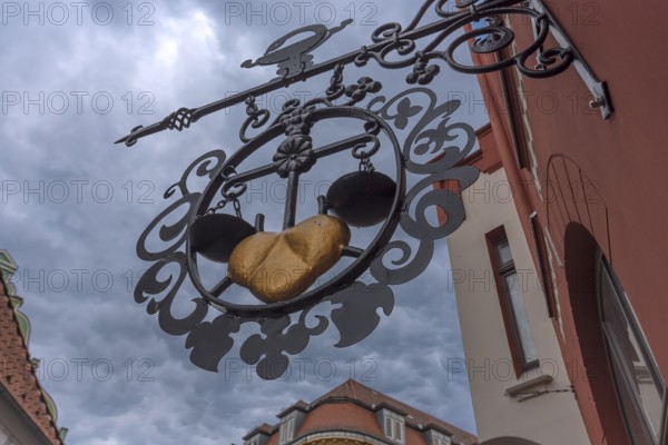 Nose sign of a pharmacy, Wismar, Mecklenburg-Vorpommern, Germany, Europe