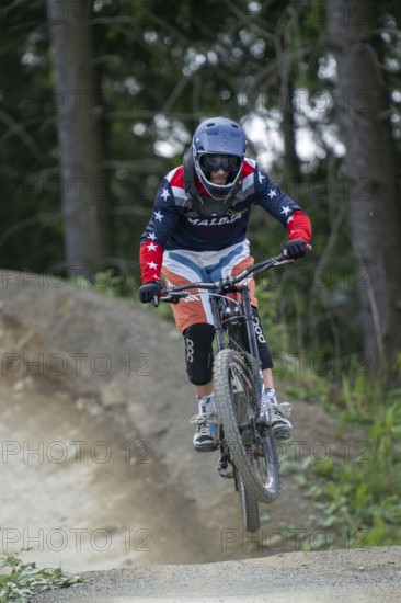 Bikepark Winterberg, on the Kappe mountain, 11 mountain bike downhill trails, in all levels of difficulty, Sauerland, North Rhine-Westphalia, Germany, Europe