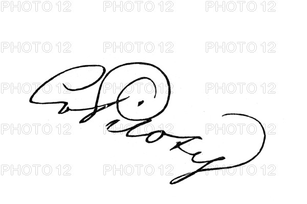 Signature, handwriting of Karl Piloth, historical, digital reproduction of an original from the 19th century