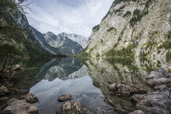 Obersee, Königssee, Schönau, Berchtesgaden National Park, Berchtesgadener Land, Upper Bavaria, Bavaria, Germany, Europe