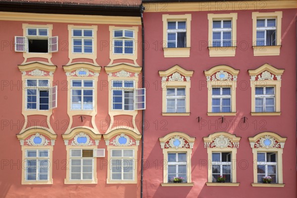 Former Jewish merchants' houses on the market square in Cheb, Cheb, Egerland, Czech Republic, Czech Republic, Europe