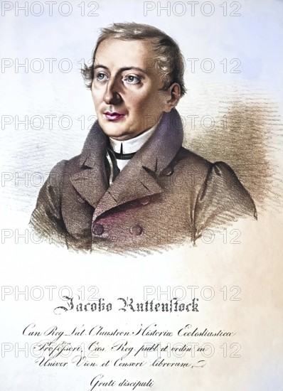 Jakob Ruttenstock (1776-1844), Austrian theologian, Augustinian canon, abbot, university professor, Historical, digitally restored reproduction from a 19th century original, Record date not stated