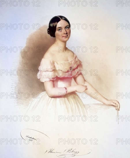 Hermine Blangy (c. 1820-c. 1865) was a French ballet dancer in the Paris Opéra, Historic, digitally restored reproduction from a 19th century original, Record date not stated