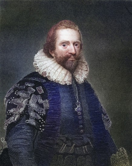 Lionel Cranfield 1st Earl of Middlesex, 1575-1645, Lord Treasurer of England under James I. From the book Lodges British Portraits, 1823, Historical, digitally restored reproduction from a 19th century original, Record date not stated