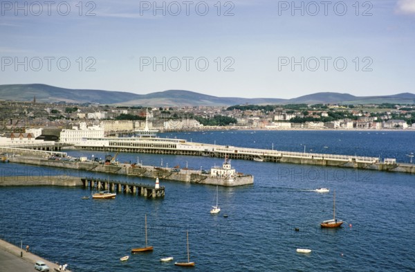 View of the harbour of Douglas, Isle of Man, British Crown Colony, around 1965, Europe