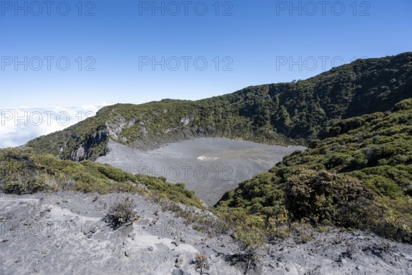 Crater of Irazú Volcano, Irazú Volcano National Park, Parque Nacional Volcan Irazu, Cartago Province, Costa Rica, Central America