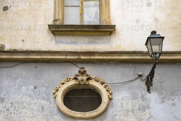 Detail of an old house façade, old town centre of Galatina, Apulia, Italy, Europe