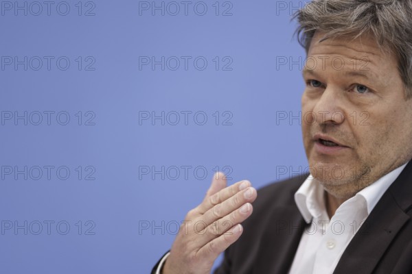 Robert Habeck (Alliance 90/The Greens), Federal Minister for Economic Affairs and Climate Protection and Vice-Chancellor, recorded during the presentation of the Federal Government's 1st Equality Report at the Federal Press Conference in Berlin, 3 July 2024