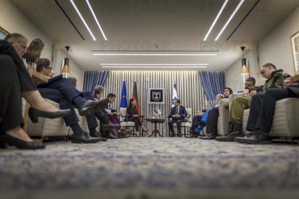 Annalena Bärbock (Alliance 90/The Greens), Federal Foreign Minister, photographed during her visit to Israel. Here at the meeting with President Yitzchak Herzog. 'Photographed on behalf of the Federal Foreign Office'