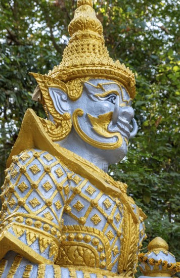 Deity statue, Phousi or Phu Si Hill, Luang Prabang, Laos, Asia