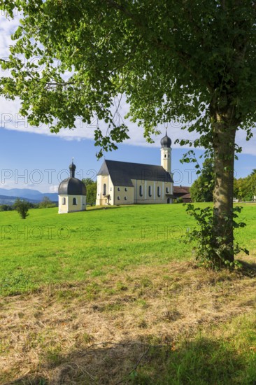 Pilgrimage church of St Marinus and Anian in Wilparting, municipality of Irschenberg, Oberland, Upper Bavaria, Bavaria, Germany, Europe