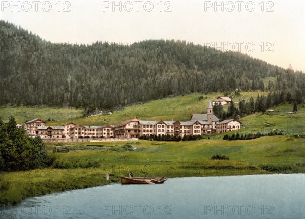 Madonna di Campiglio, Tyrol, former Austro-Hungary, today Italy, c. 1890, Historic, digitally restored reproduction from a 19th century original Madonna di Campiglio, Tyrol, former Austro-Hungary, today Italy, 1890, Historic, digitally restored reproduction from a 19th century original