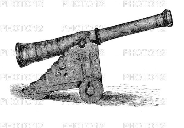 Leather cannon of the Swedish artillery, Sweden, 1620, historical, digital reproduction of an original from the 19th century, Europe