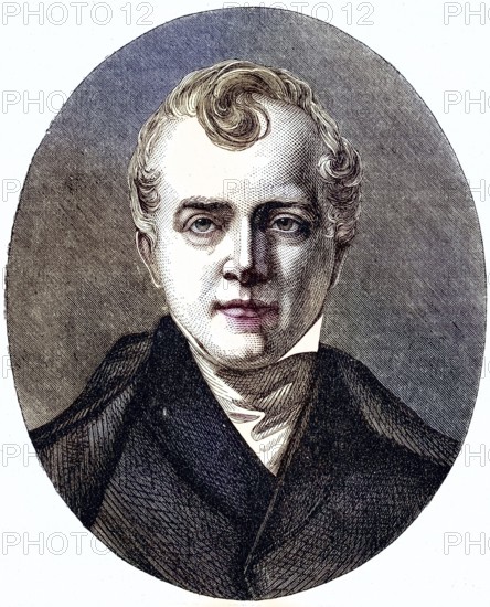 Charles Bell (1774-1842), Scottish surgeon and anatomist: neurological discoveries: Bell's palsy (a facial paralysis) named after him . Wood engraving, Historical, digitally restored reproduction from a 19th century original, Record date not stated