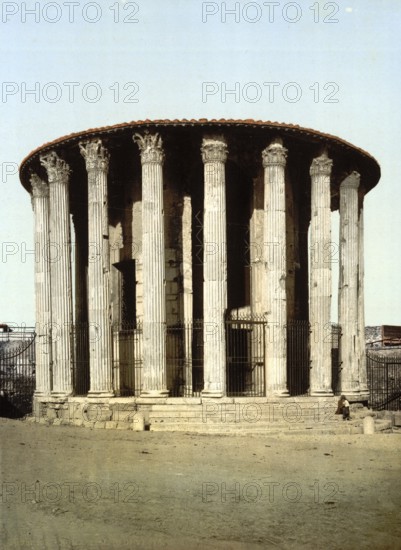 Vesta's Temple, Rome, Italy, Historic, digitally restored reproduction from a 19th century original, Record date not stated, Vesta's Temple, Rome, Italy, Historic, digitally restored reproduction from a 19th century original, Record date not stated, Europe