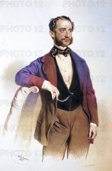 Sigmund Hirschler (1820-1875), merchant in Vienna, Historical, digitally restored reproduction from a 19th century original, Record date not stated