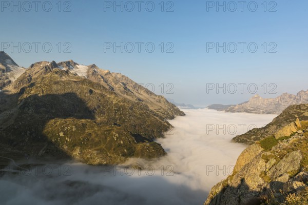 View from the Sustenpass High Alpine Road, close to the lake Steinsee