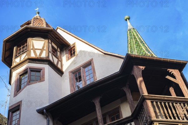 Pfisterhaus, Maison Pfister, a historic medieval heritage-protected building dating from 1537 in the historic centre of Colmar, Haut-Rhin department, Alsace, France, Europe