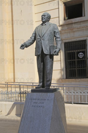 Statue in Valletta of Guido de Marco 1931-2010 former President of Malta