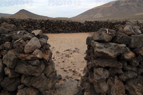 Ruins of pre-Spanish Mahos village, Poblado de la Atalayita, Pozo Negro, Fuerteventura, Canary Islands, Spain, Europe