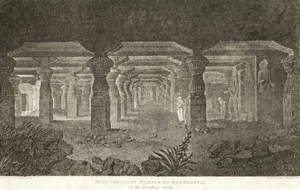 Subterranean temple of Elephanta on the Bombay Coast, Bombay now Mumbai, Maharashtra, India, Asia