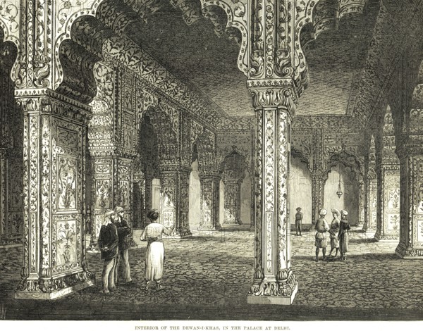 Interior of dewan-I-khas in the palace at Delhi, India, Asia