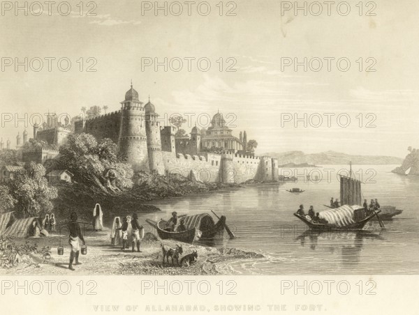 View of Allahabad, showing the fort, Uttar Pradesh, India, Asia