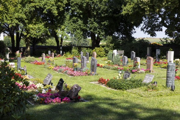 Gravesites at the Alleestraße cemetery in Riesa, Saxony, Germany, Europe