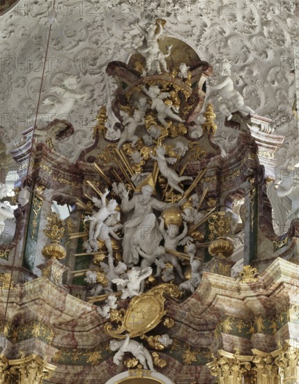 High altar by E. B. Bendel (1730), St., Sankt, Saint