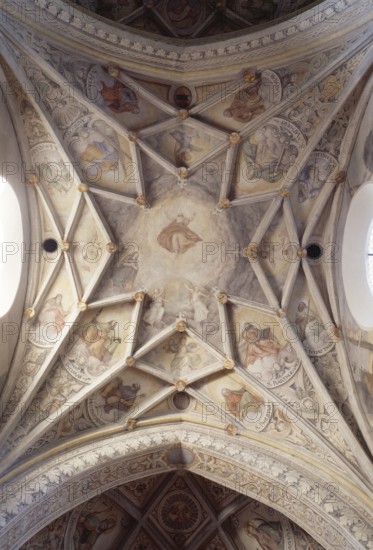 Seeon monastery church. Gothic vault in the crossing, St., Sankt, Saint