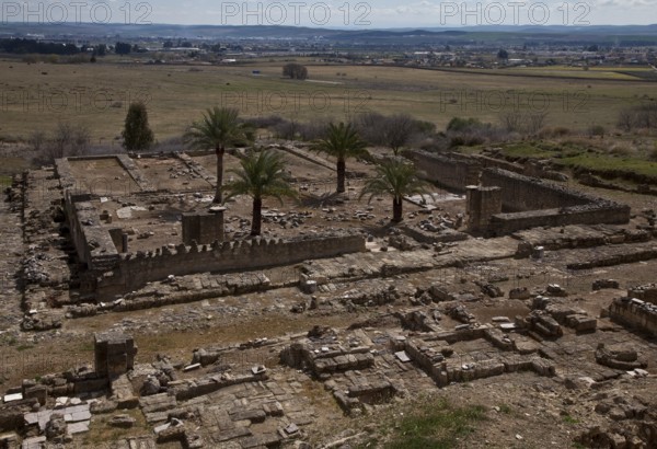 Medina Azahara, ruins of the palace city. General view of the mosque ruins