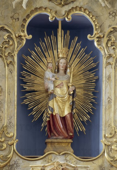 High altar, stone Madonna around 1400, St., Sankt, Saint