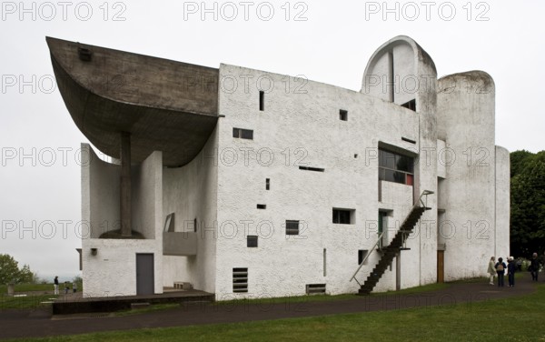 Notre Dame du Haut, Le Corbusier 1953 to 1955, General view from north-east, St., Sankt, Saint