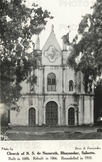 Catholic Community Church of N. S. de Nazareth, Bhayandar, Salsette built in 1600 rebuilt in 1866 Remodelled in 1910, India, Asia