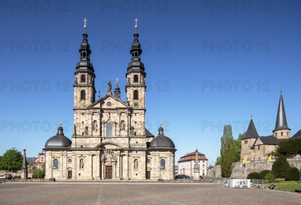 Fulda, cathedral square with cathedral and St Michael's Church