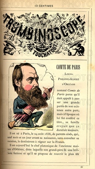 Caricature de Philippe-Albert d'Orléans, in : "Le Trombinoscope"