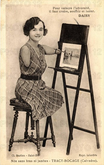 Woman painter, born without arms or legs