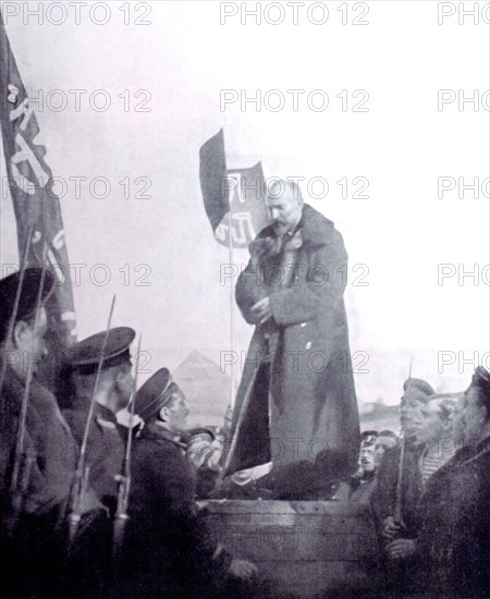Russian Revolution (1917). The Georgian deputy Nicholas Cheidze, executive president of the workers deputies and soldier