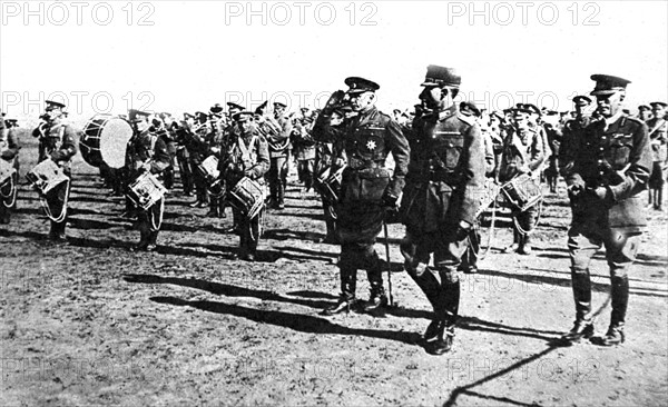 World War I. King Alexander of Greece visiting the Macedonian  front
