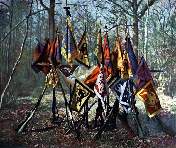 World War I. Flag and pennants of the 152th  infantry regiment (1918)