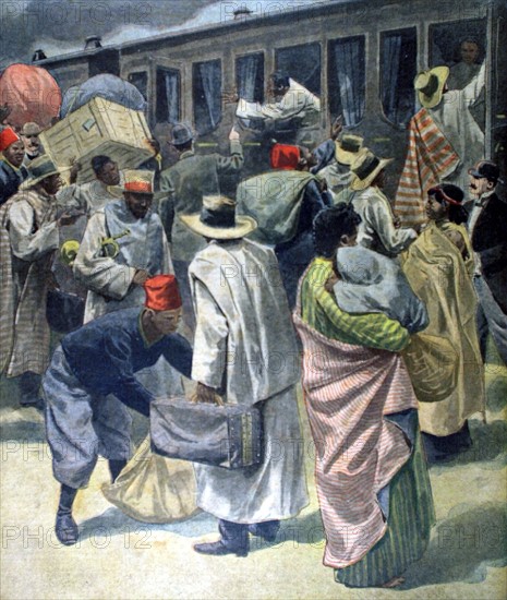 Départ de Paris des Malgaches venus pour l'Exposition universelle du 21-10-1900